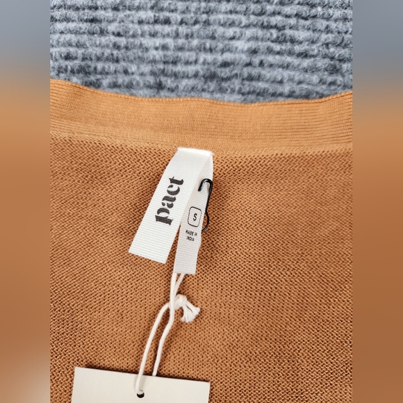 Pact Womens Warm Spice Stripe Classic Fine Knit Cardigan Sweater Size Small NWT - Picture 7 of 11